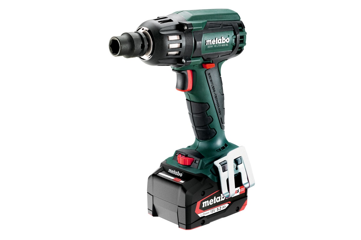 Metabo Mutterdragare SSW 18 LTX 400 BL 1/2" med 2x5,2Ah batterier & laddare