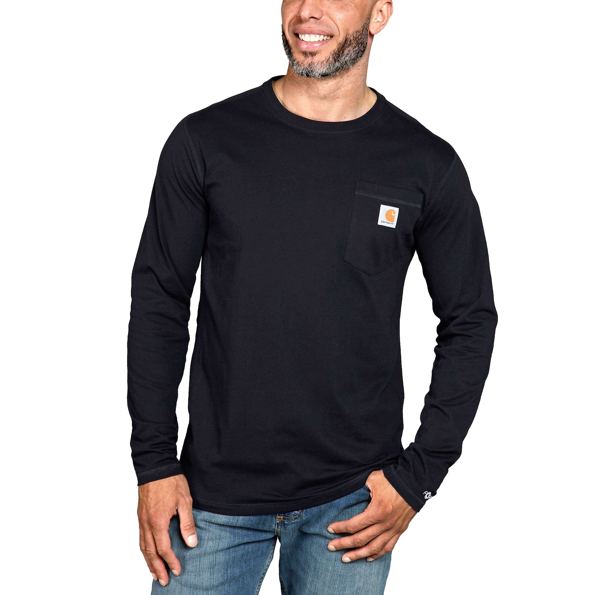 Carhartt Force Pocket Long Sleeve T-Shirt Men Black