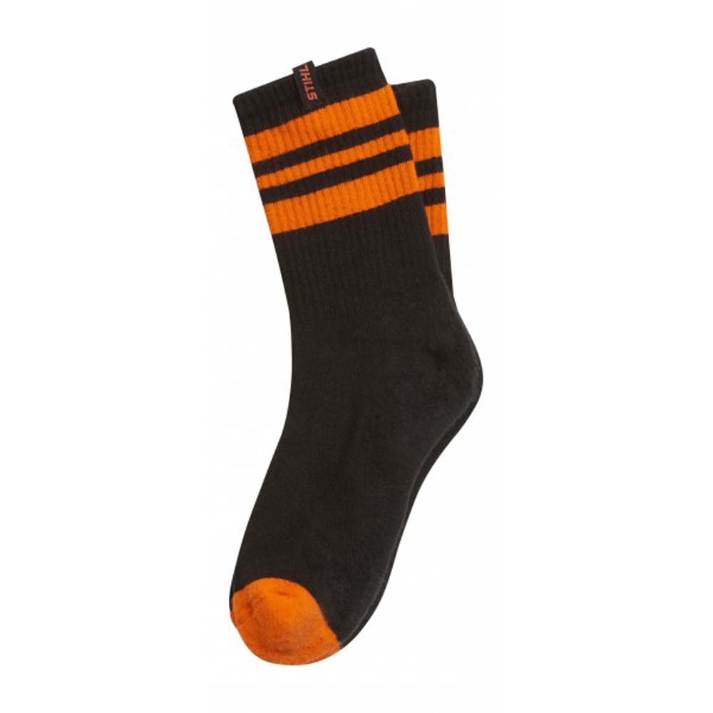 Stihl Socken gestreift Schwarz/Orange