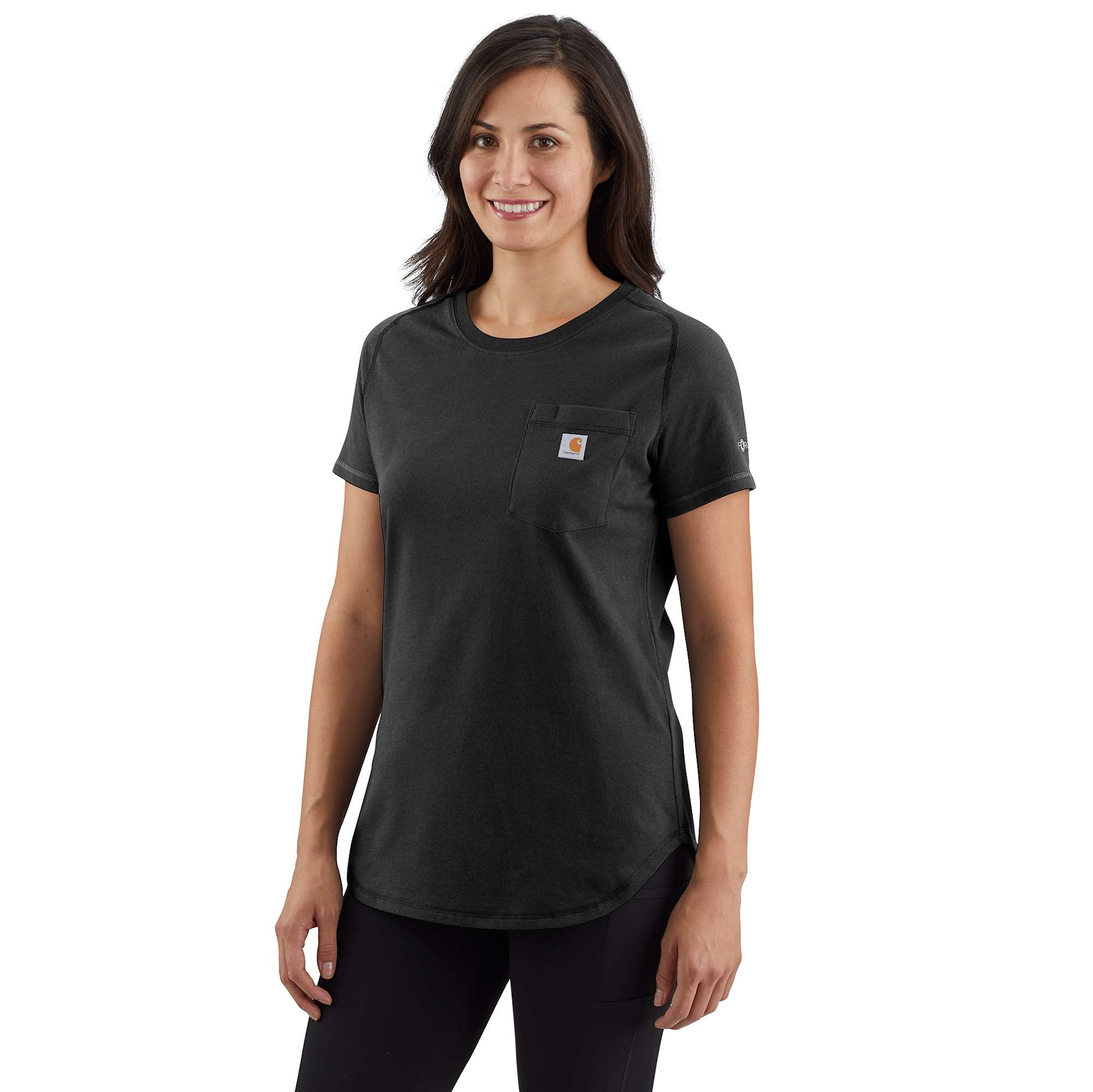 Carhartt Midweight lomme T-shirt, Dame, Black