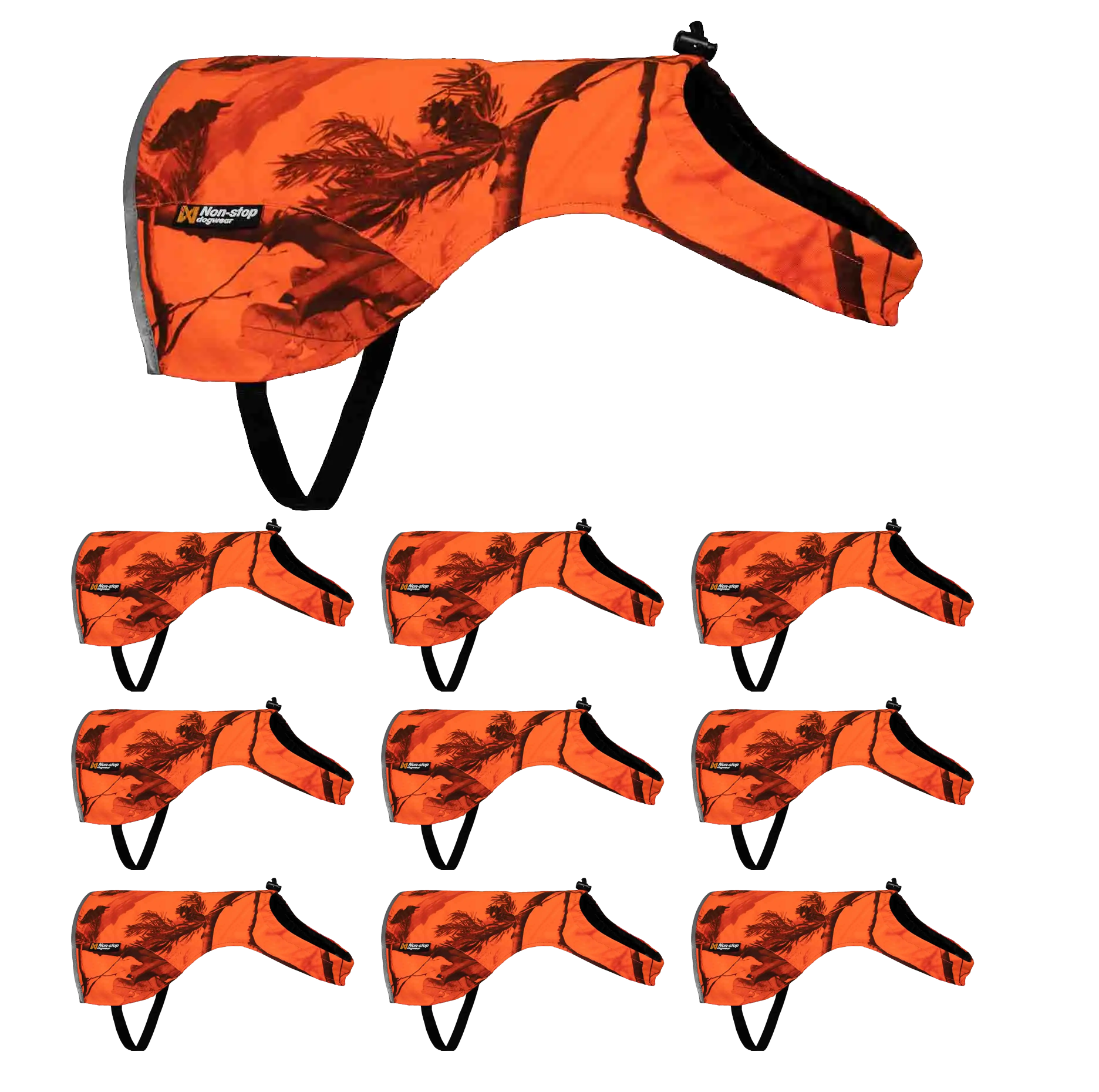 Non-Stop Dogwear Camo cover, orange/camo, storlek XS - 10-pack