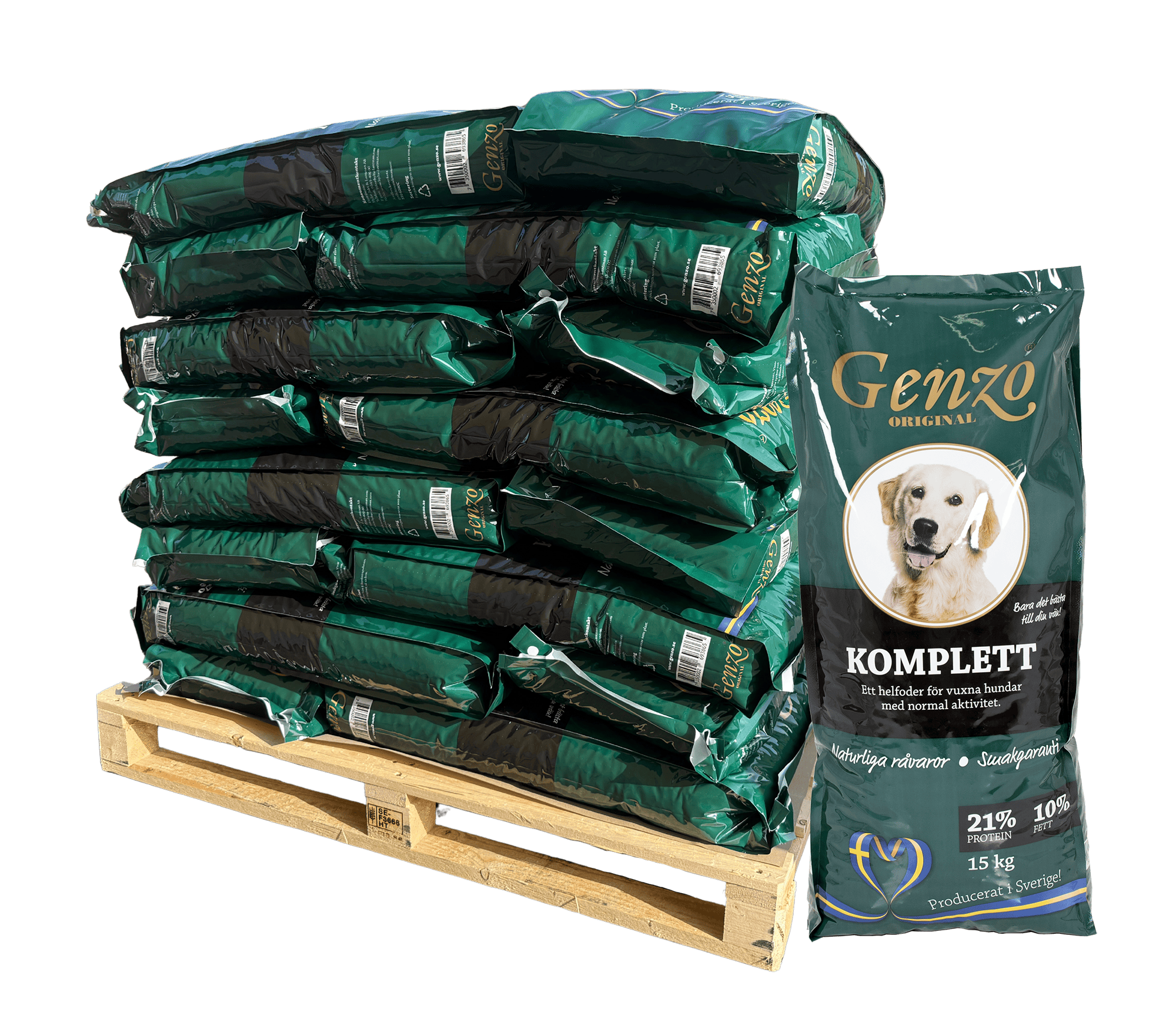 Genzo Komplett 15 kg koiranruoka Koko Lava 24 säkkiä