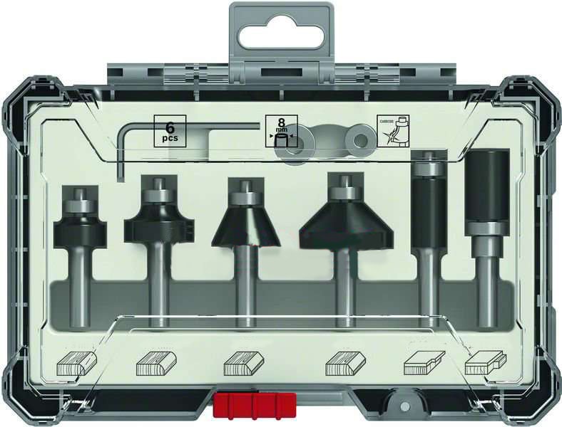 Bosch Jyrsinteräsarja HM reuna- ja profiili, 1/4", 6-os.