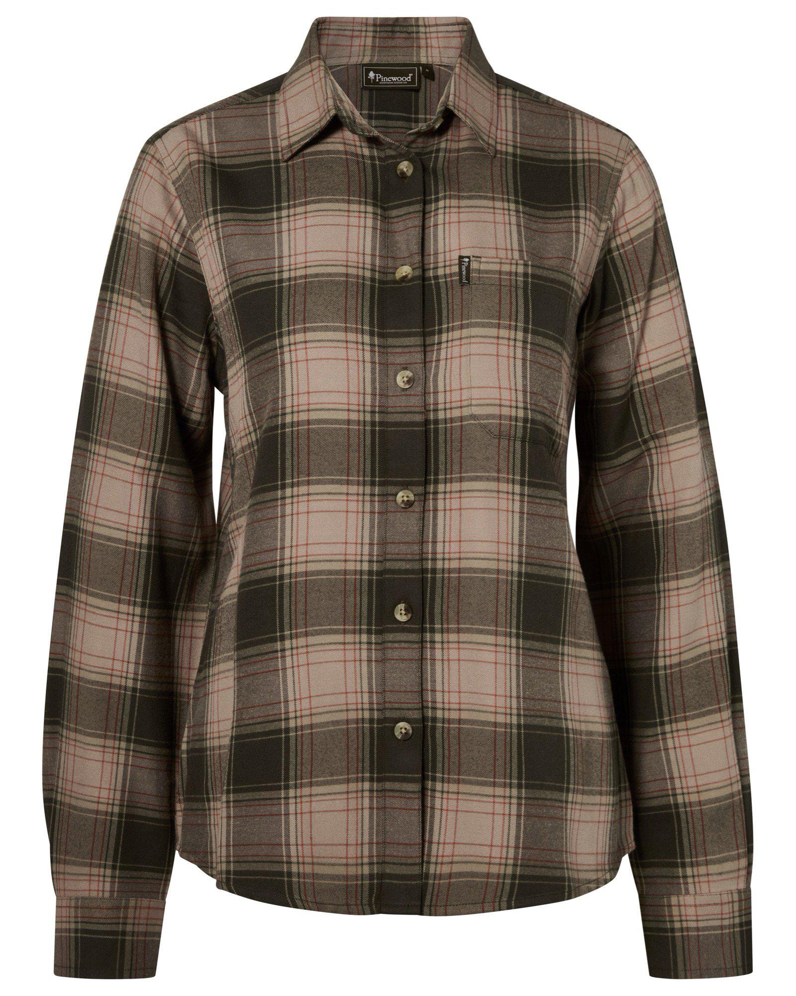 Pinewood Finnveden Forest Flanellskjorta Dam Olive/Dark Green