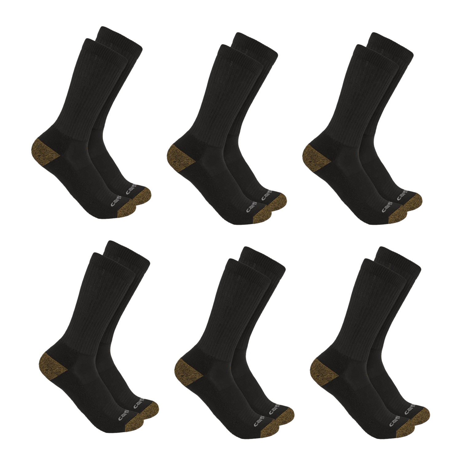 Carhartt Midweight Crew Sock 6-pack Men Black
