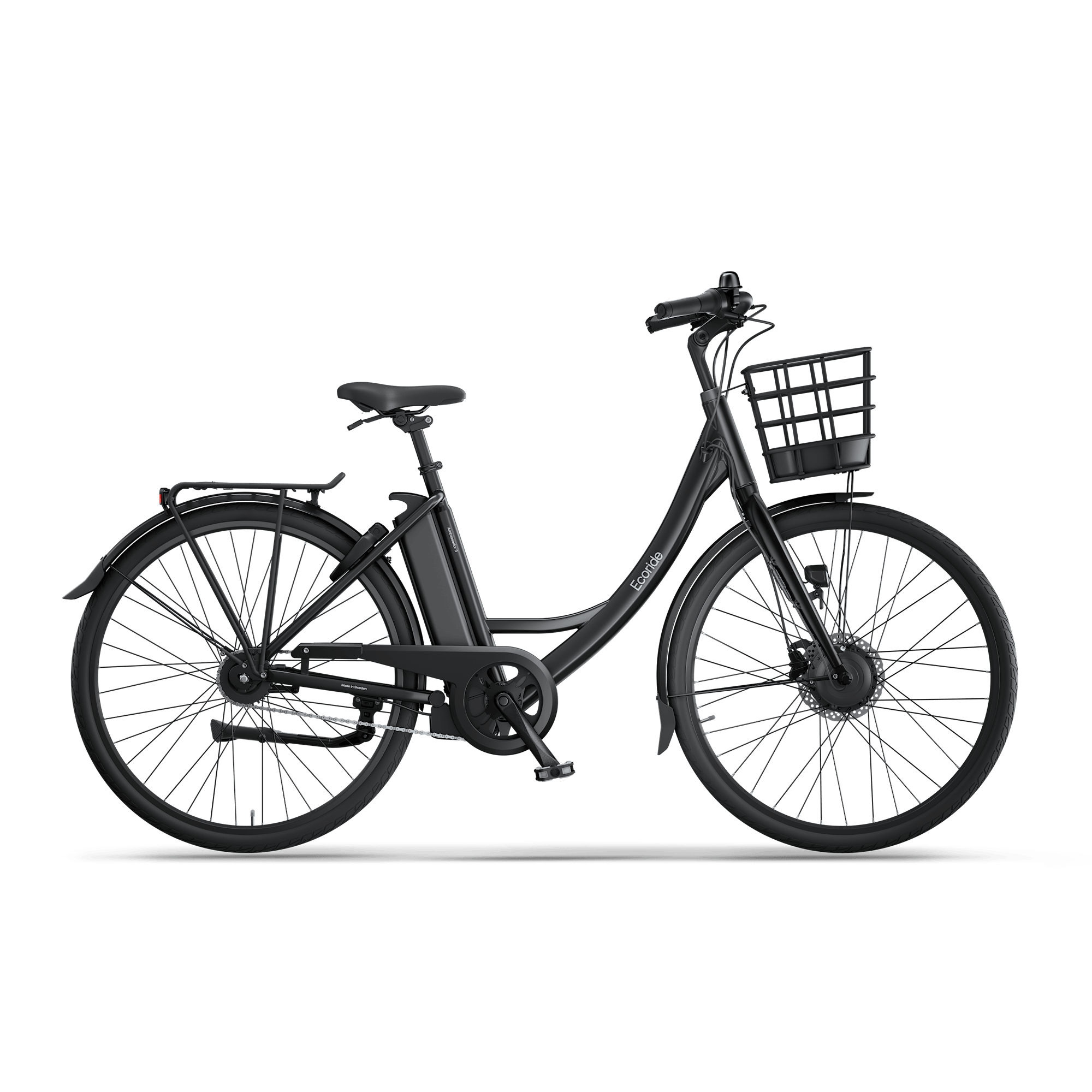 Ecoride Ambassador 3 Elcykel Navmotor Kedja Fotbroms Svart