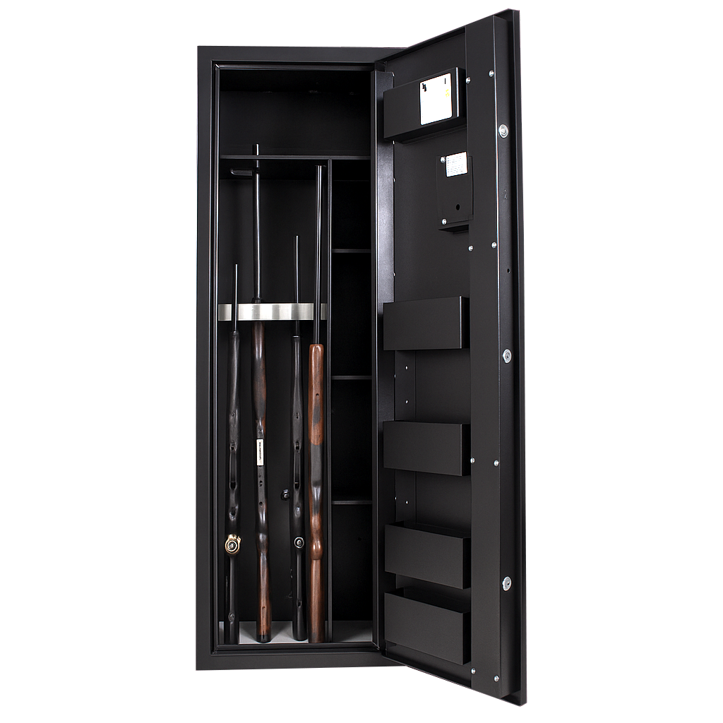 Genzo Vapenskåp SolidSafe 152kg Nyckellås Black edition