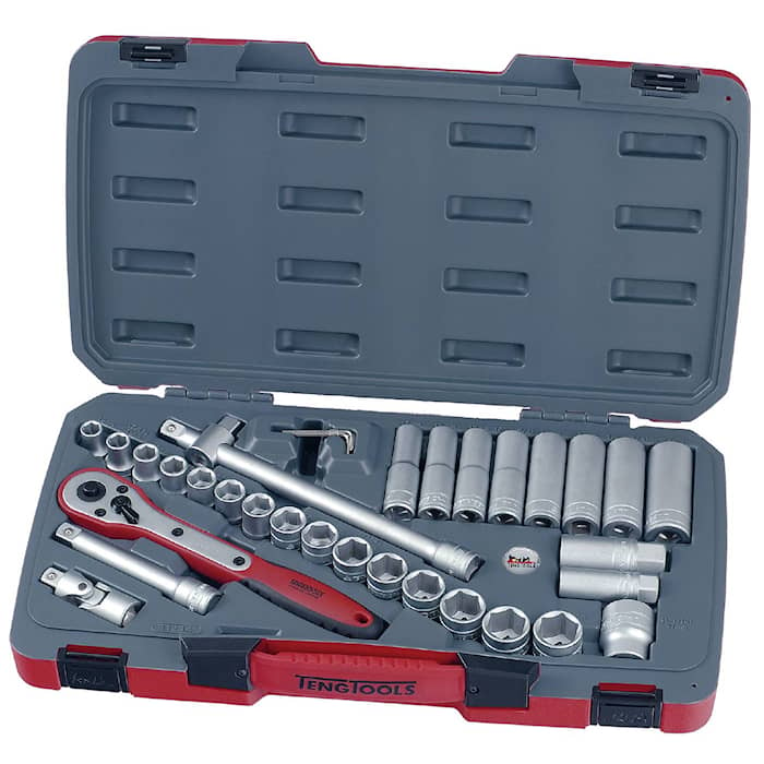 Teng Tools Hylsyavainsarja, nelikulmainen 1/2\"-kiinnitys. M1234