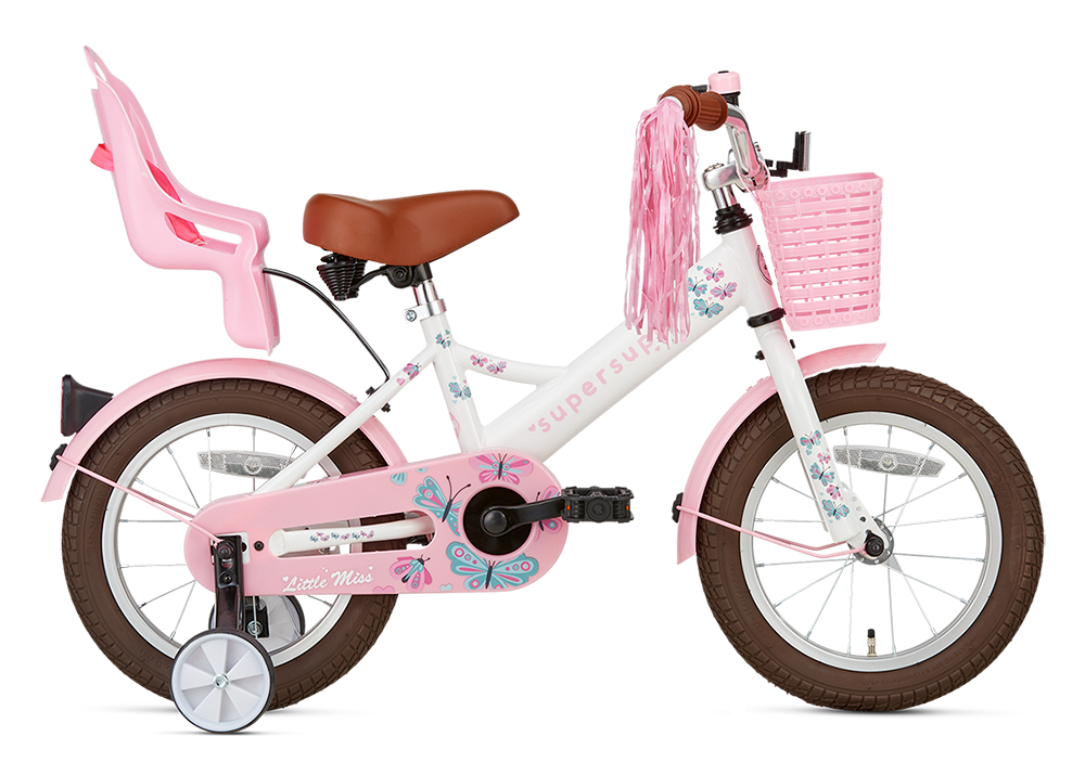 SuperSuper Barncykel LITTLE MISS 14" LOW FRAME, Vit
