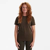 Deerhunter Dame Basic 2-Pack T-Shirt Dame Brown Leaf Melange