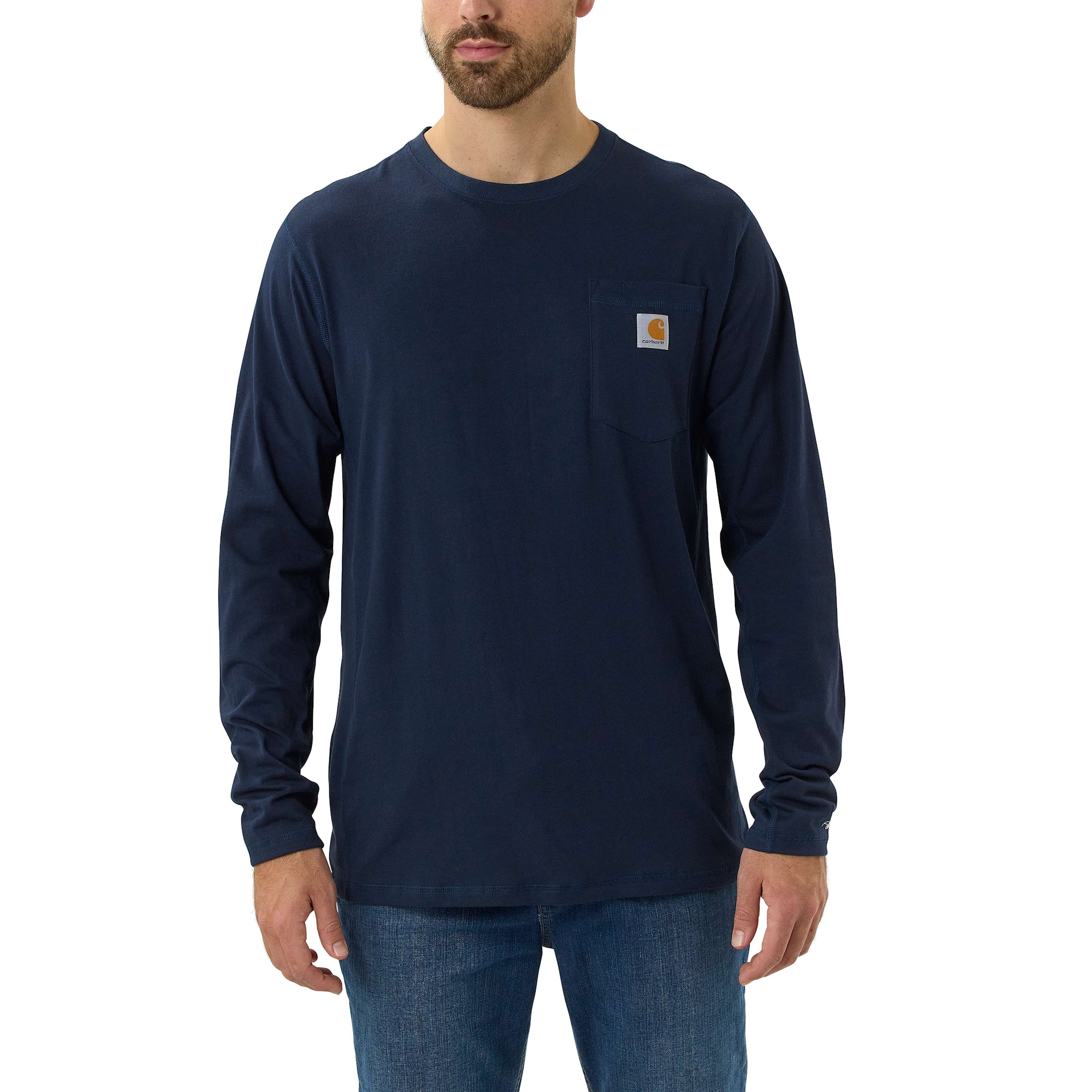 Carhartt Force Pocket Long Sleeve T-Shirt Men Navy