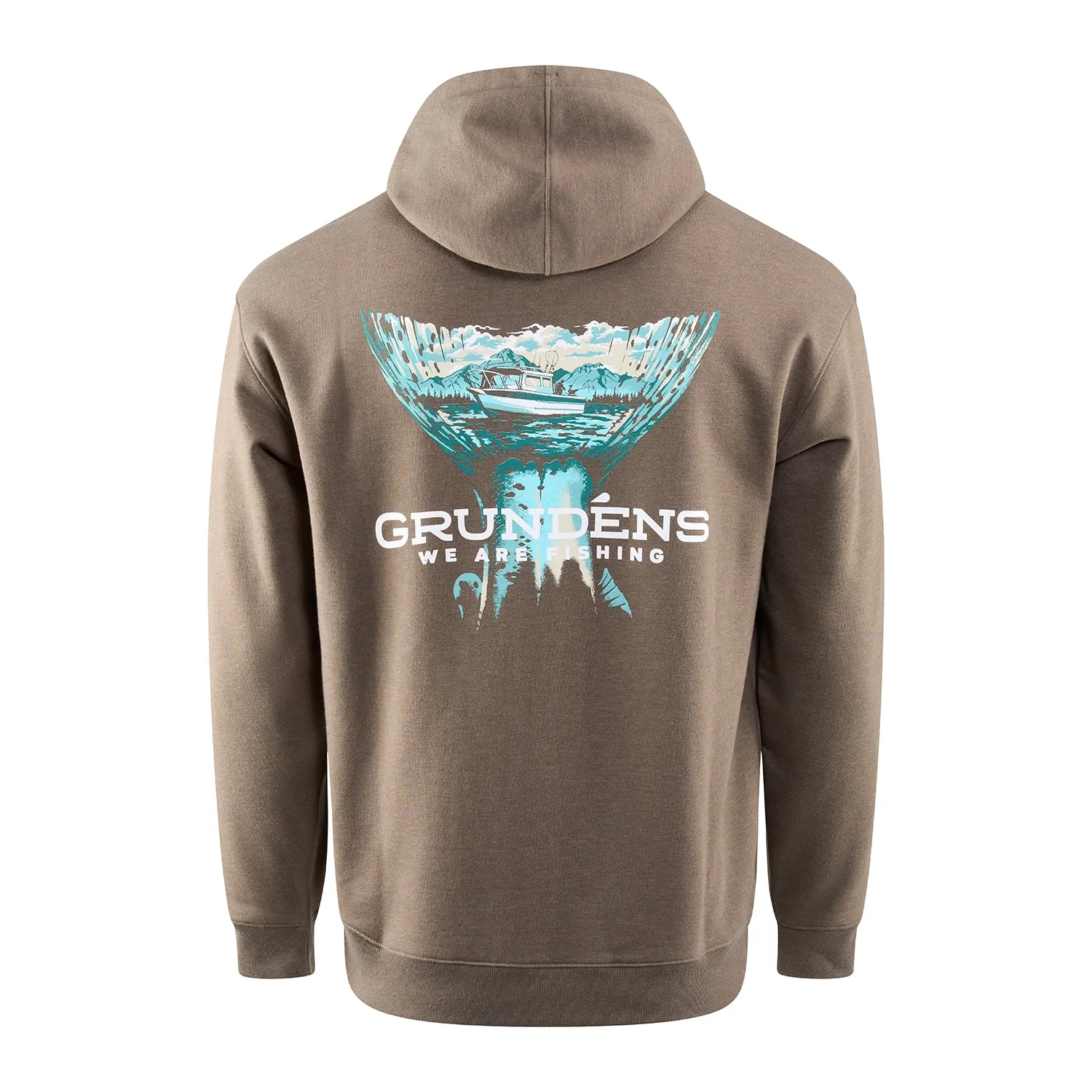 Grundens Salmon Tailscape Hoodie Otter Heather