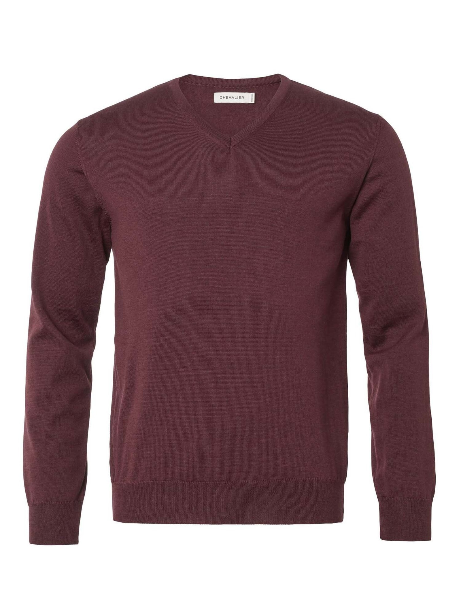Chevalier Aston V-Neck Merino Pullover Men Wine Red L