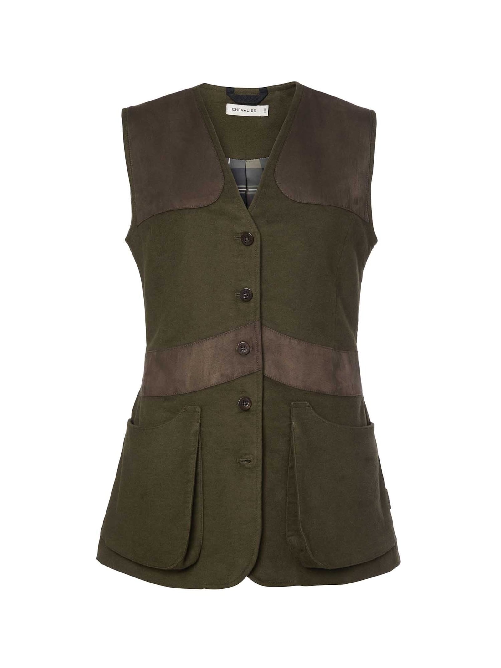 Chevalier Elemore Moleskin Shooting Vest Dame Forest Green