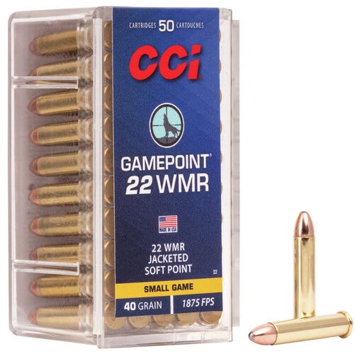 CCI Gamepoint Varmint Ammo 22 WMR JSP 40gr 50/Box