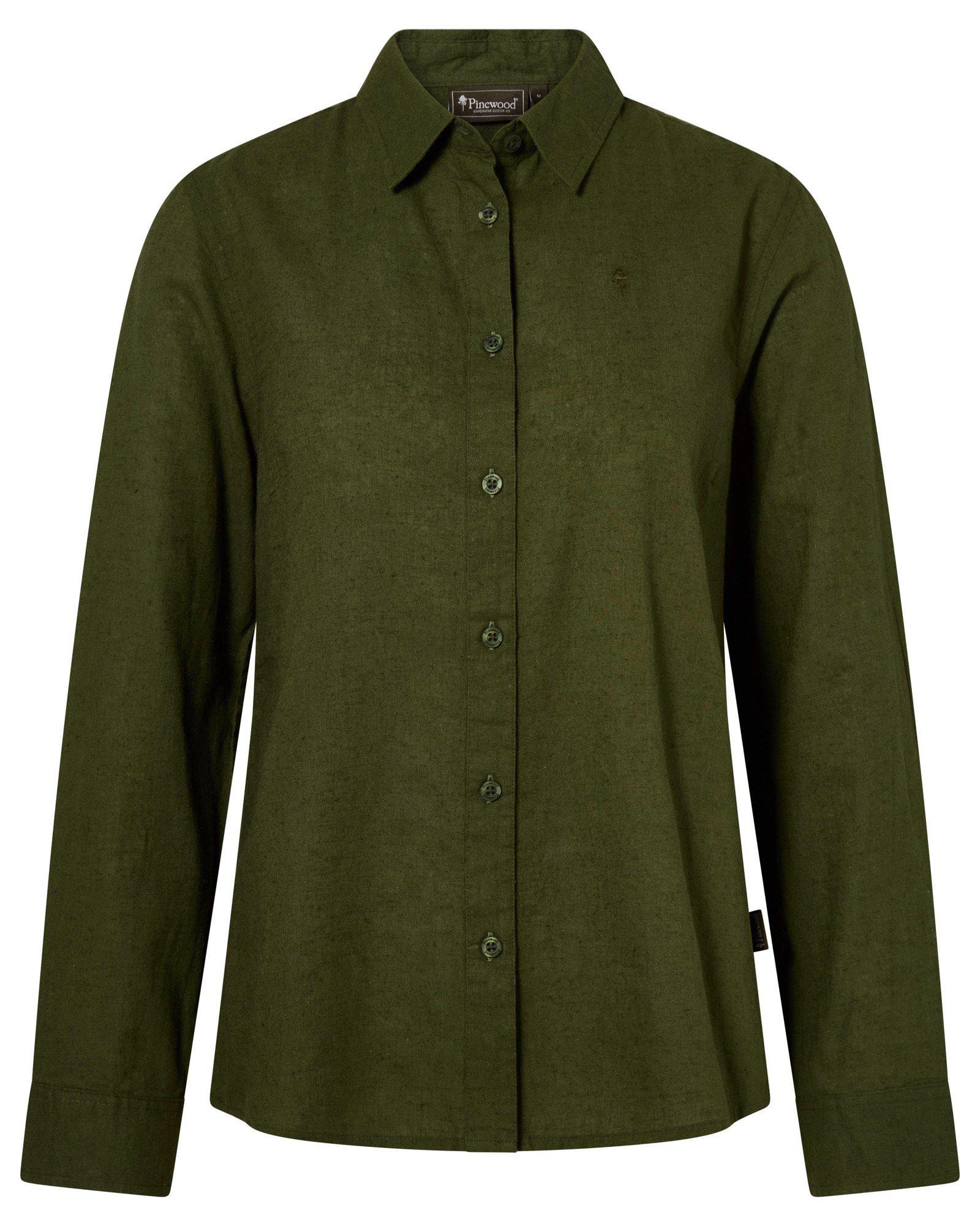 Pinewood Värnamo InsectSafe Hemp mix L/S Skjorta Dam Pine Green