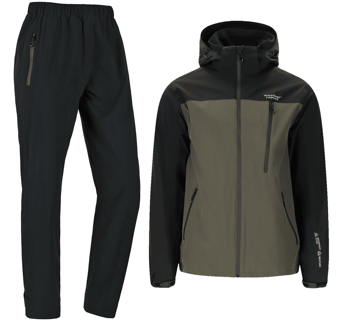 Weather Report Delton Regnställ W-Pro Grågrön/svart / Svart Herr