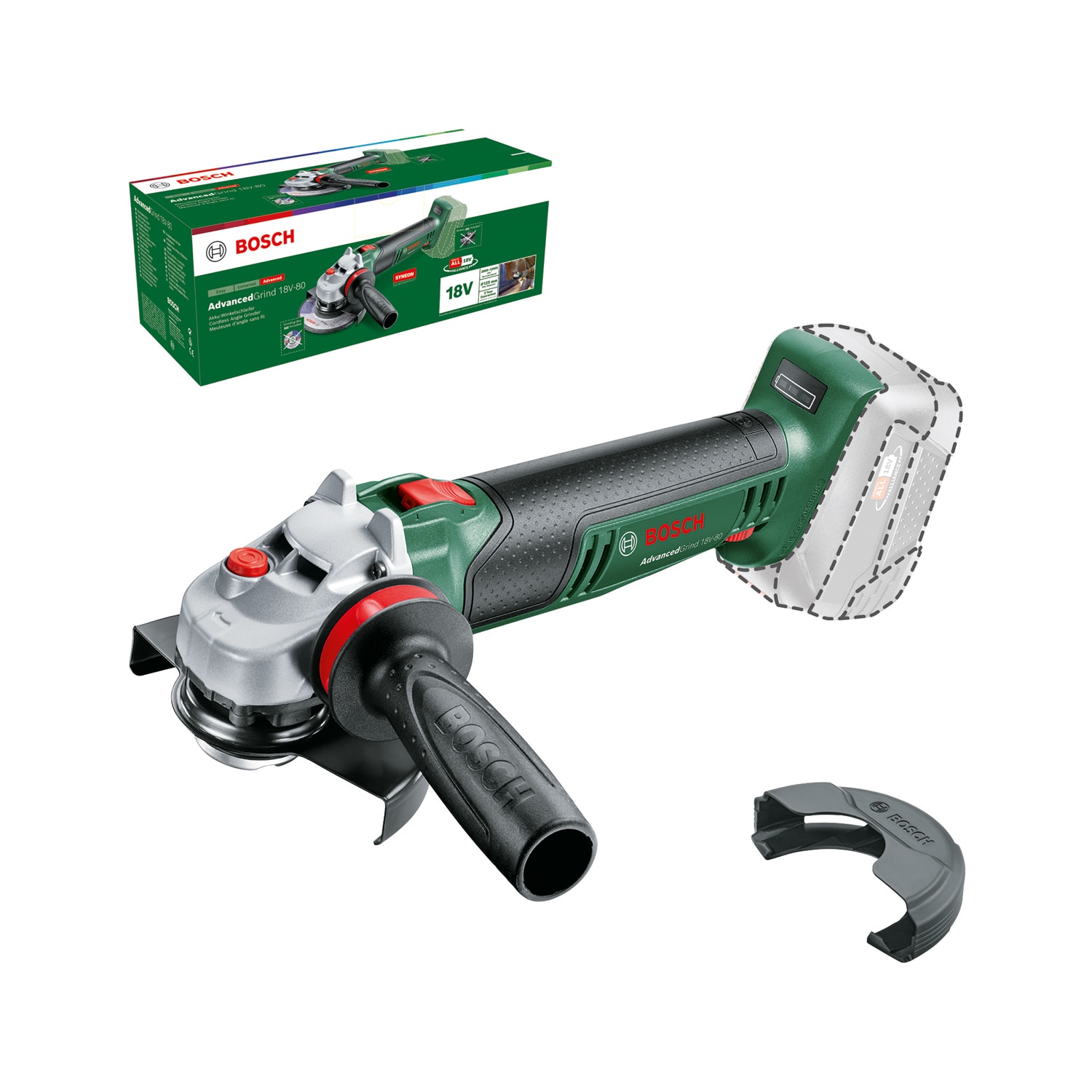 Bosch DIY Kulmahiomakone AdvancedGrind 18V-80, ilman akkua ja laturia