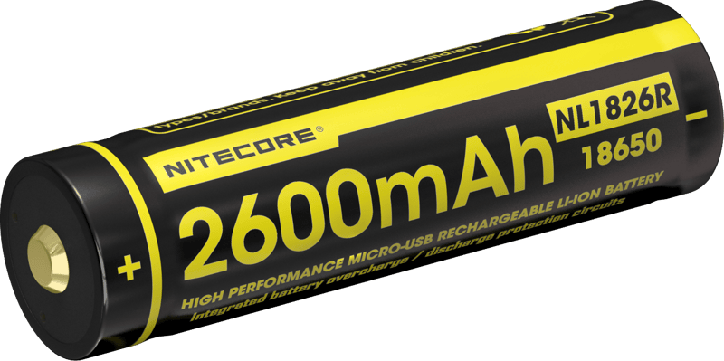 Nitecore Batteri 18650 2600mAh, uppladdningsbart via Micro USB-C