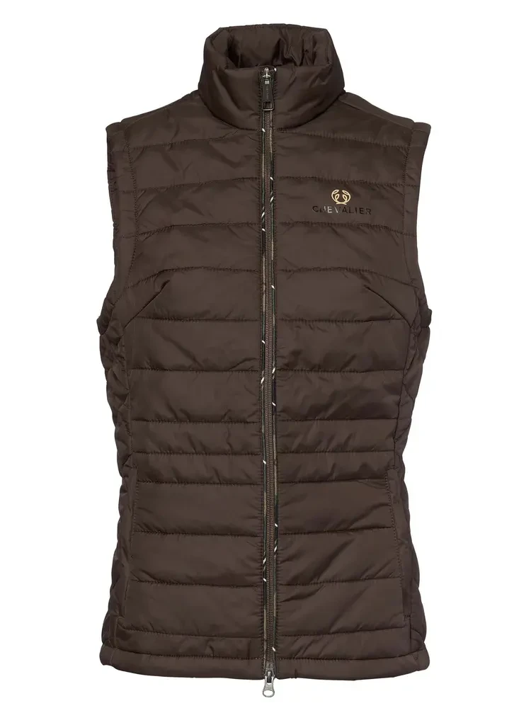 Chevalier Quintin Padded Vest Women Leather Brown