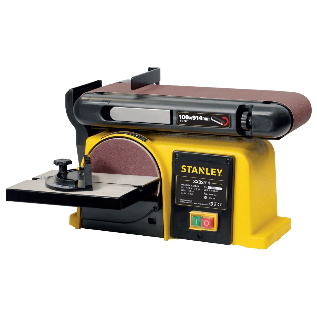 Stanley SXBS914E 370W Bänkmonterad band- och skivslipmaskin