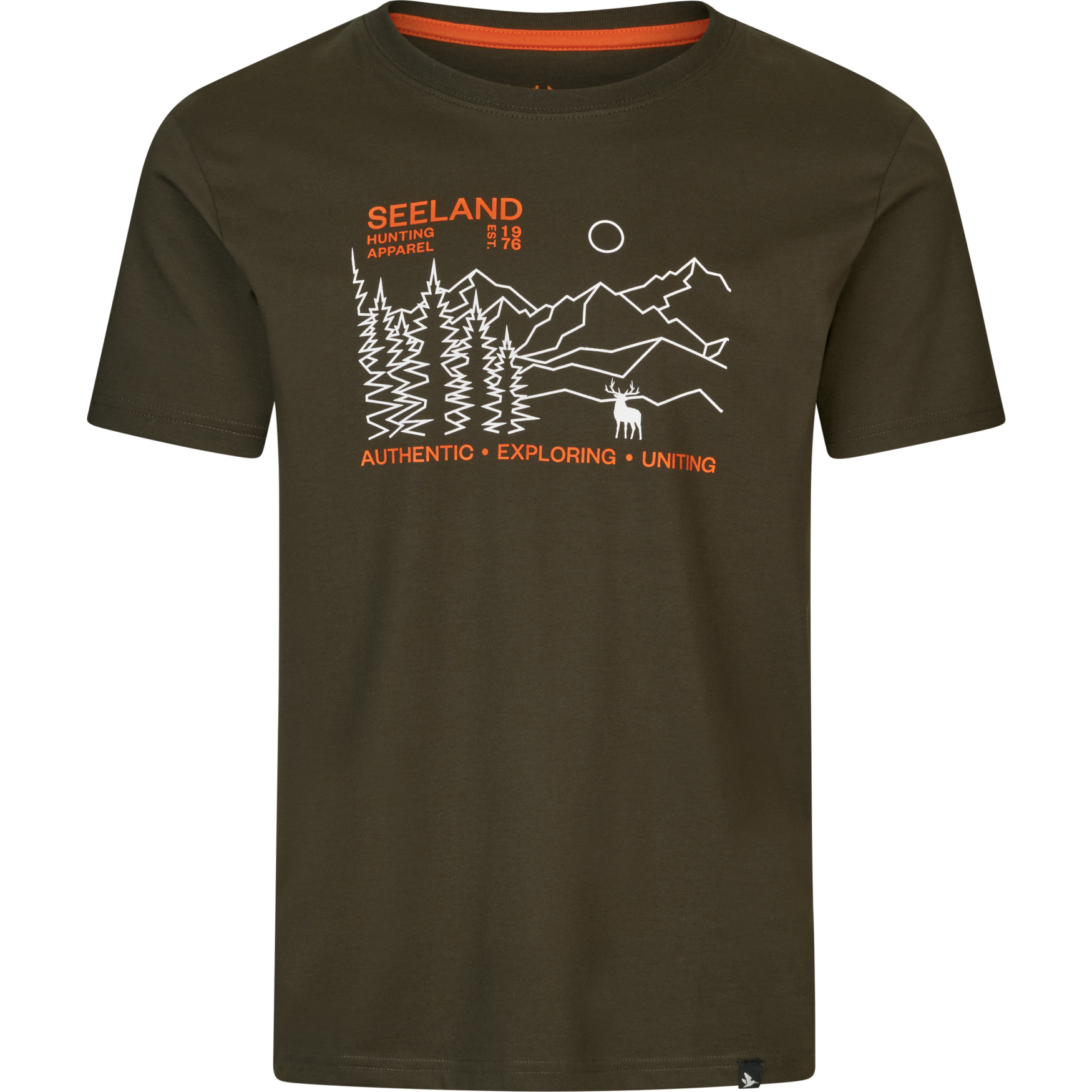 Seeland Maisemakuvio T-paita Miehet Pine green, XL