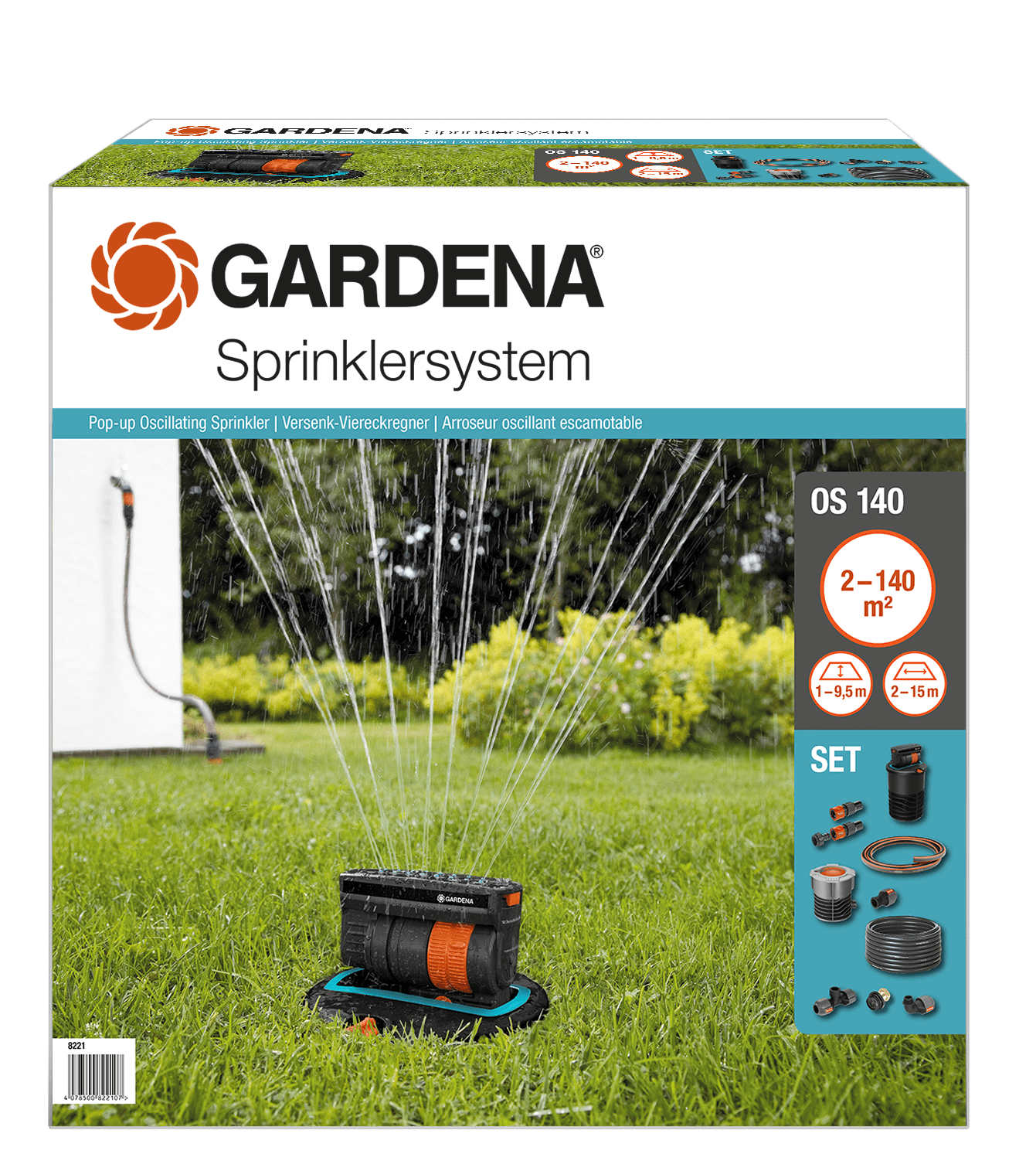 Gardena Set Rechteckregner OS 140 Sprinkler Hylte Hunting & Outdoor