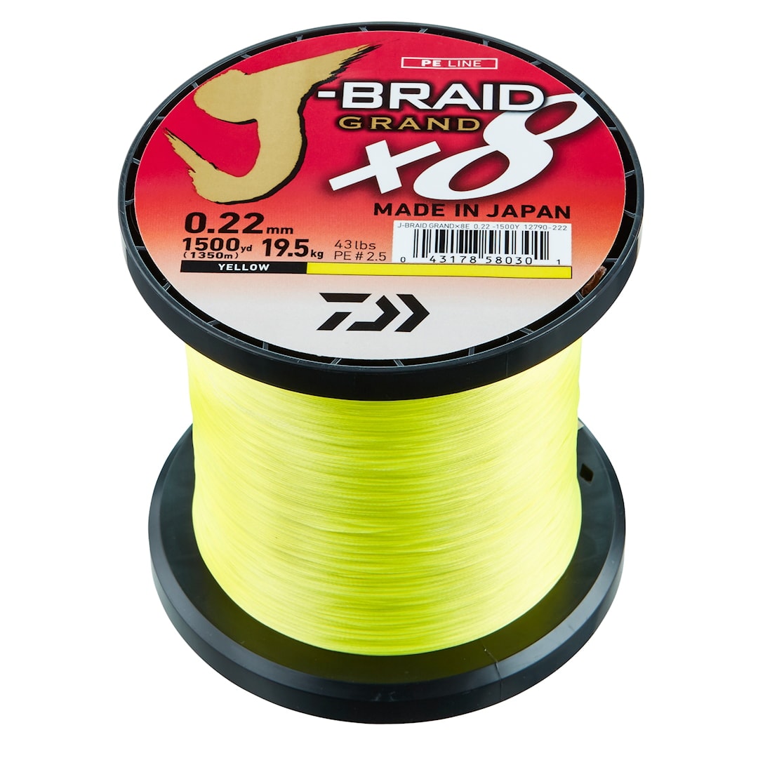 Daiwa J Braid Grand X8 0.24mm 1350m Yellow 49Lb