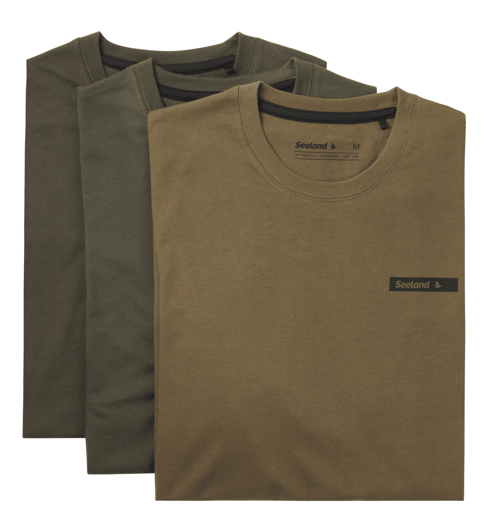 Seeland T-Shirt, 3er-Pack Herr Pine Green/Military Olive/Grape Leaf