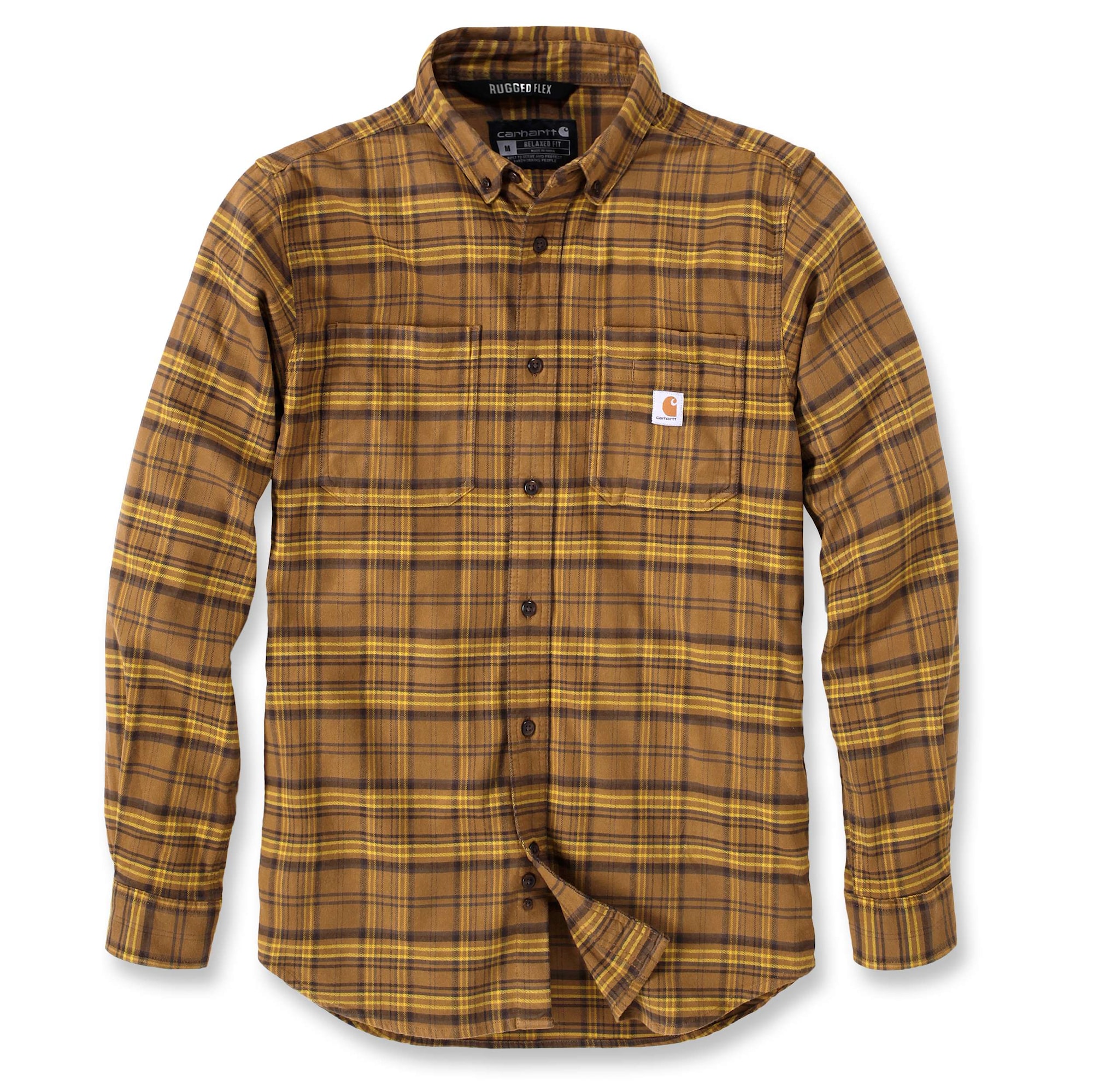 Carhartt Midweight Flannel Shirt Mens Oak Brown