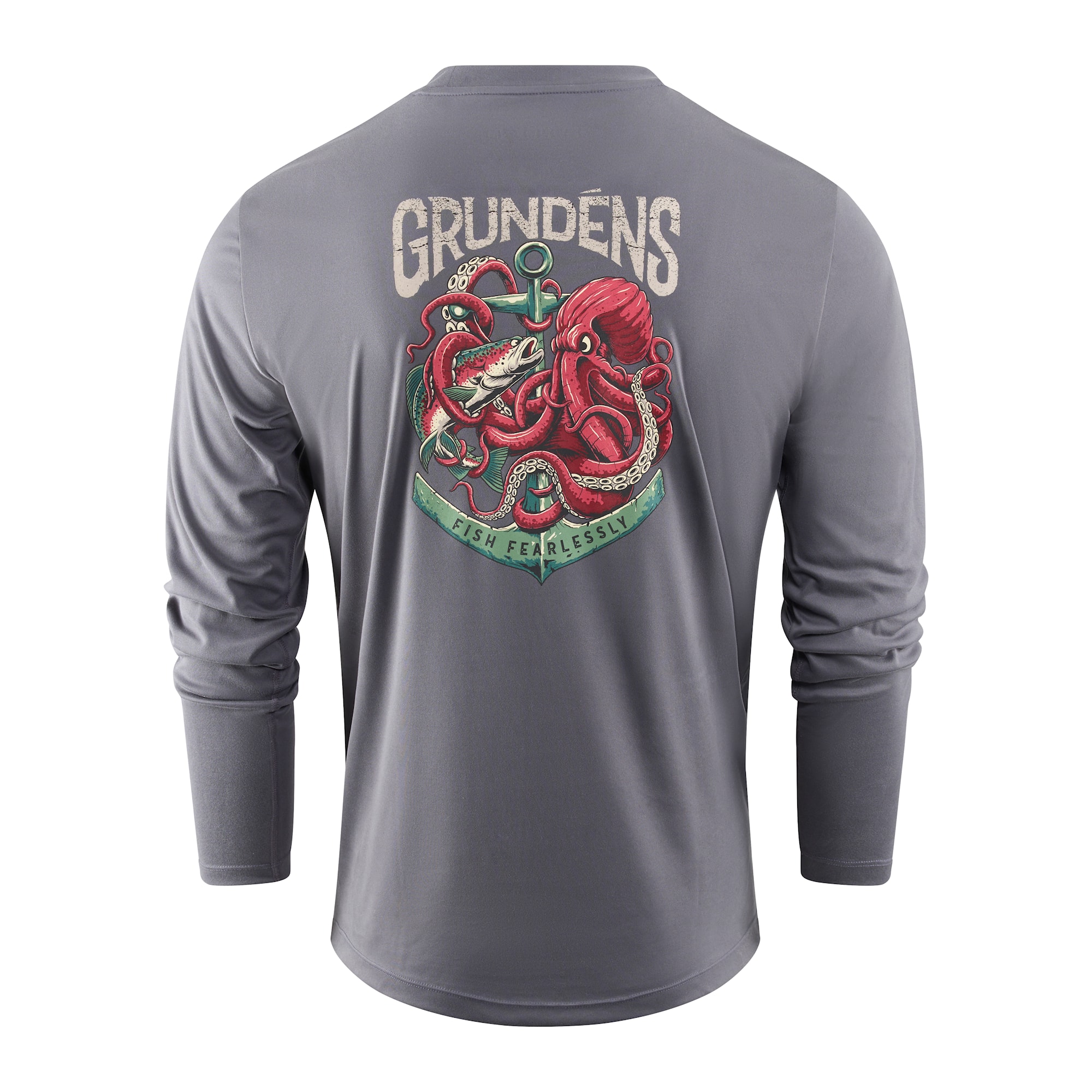 Grundens Octo-Trout Långärmad Tech T-Shirt Anchor