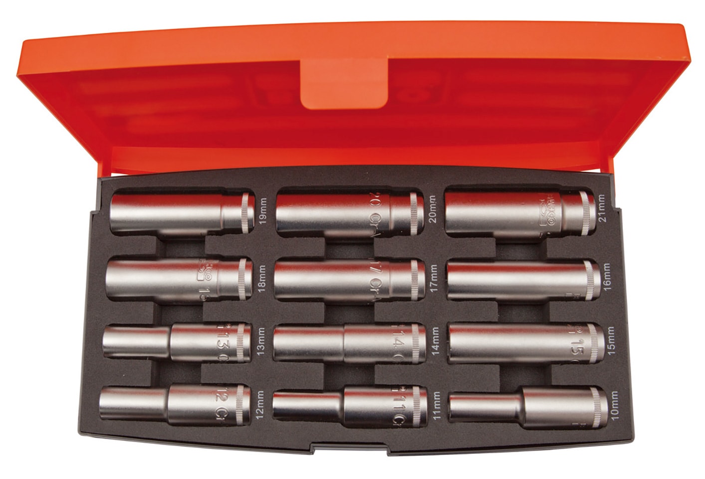 Bahco Hylsor S1612L 1/2'' i sats 10-21mm 6-kant 12 delar