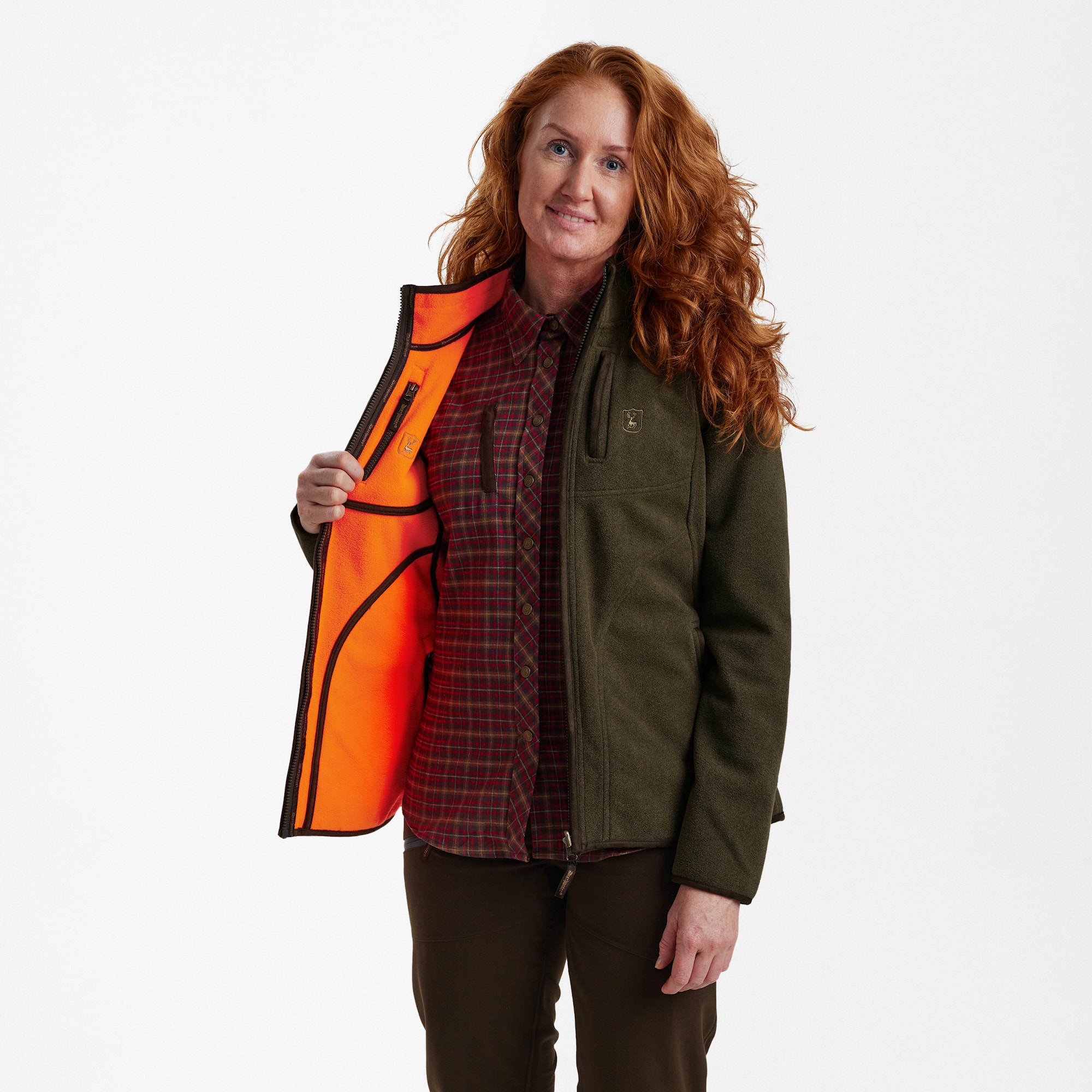 Deerhunter Lady Pam Bonded Fleecejacka - vändbar Dam Orange 48