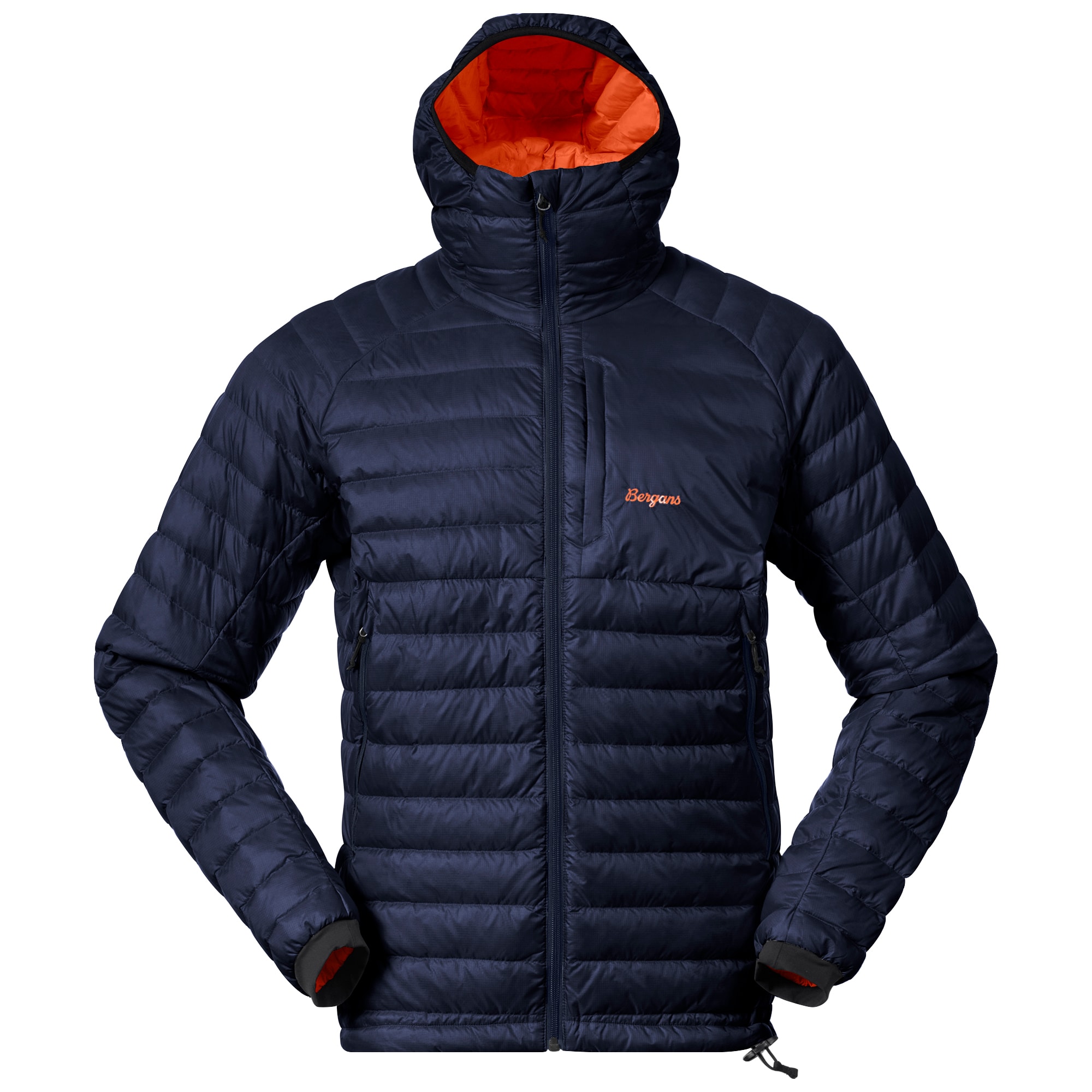 Bergans Vaagaa Light Down Jacka med huva Herr Navy Blue/Alert Orange
