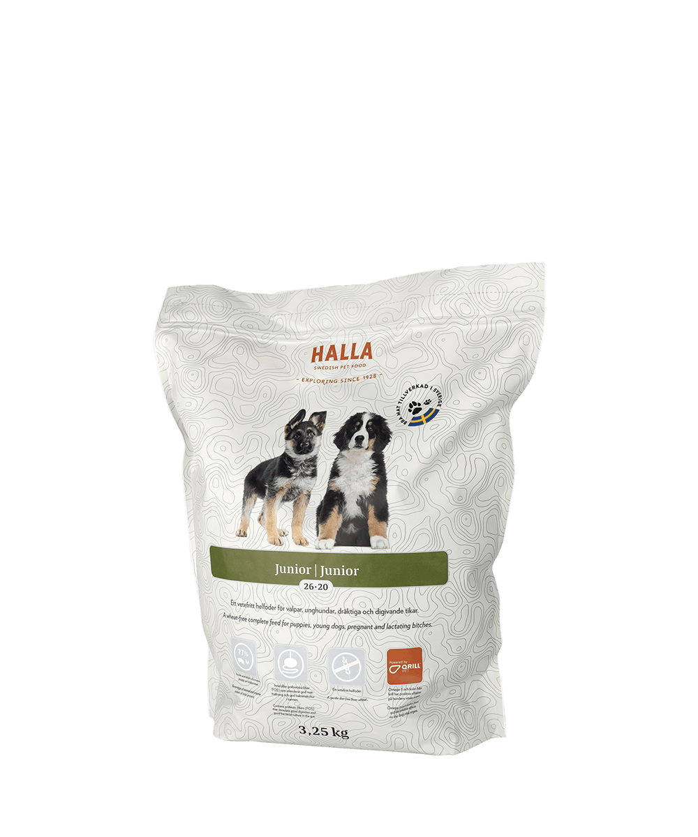 Halla Junior Qrill Hundfoder 3,25 kg