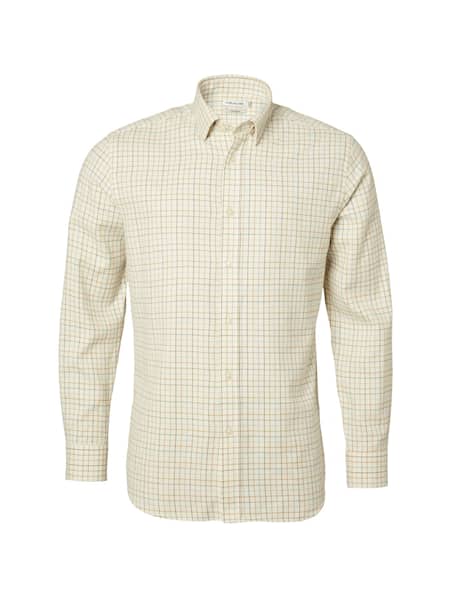 Chevalier Redway Shooting Fit Wool Shirt Men Cloudberry Yellow Tattersall