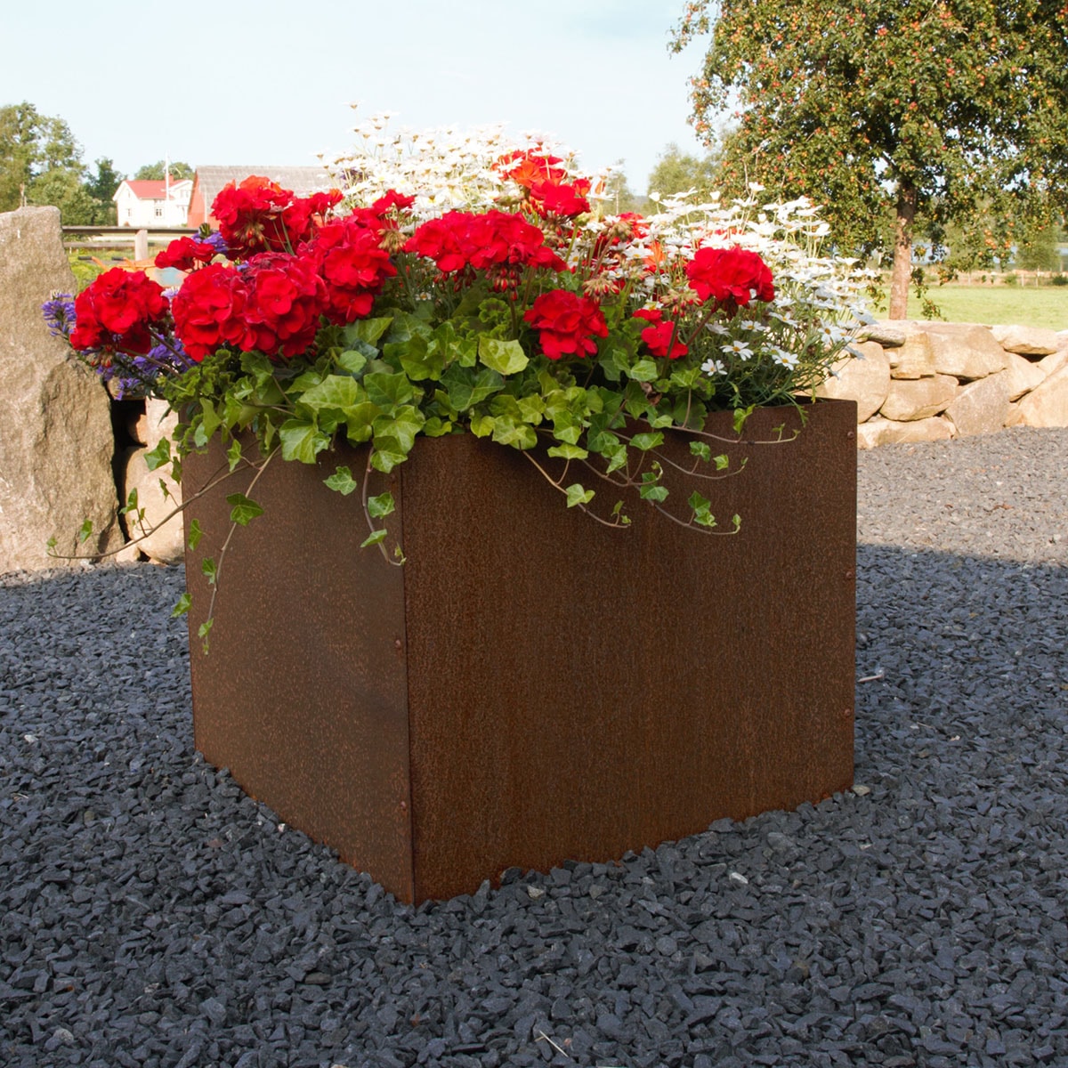 Flexigarden Ytterkruka Corten L-kruka med botten, 60x60x55 cm
