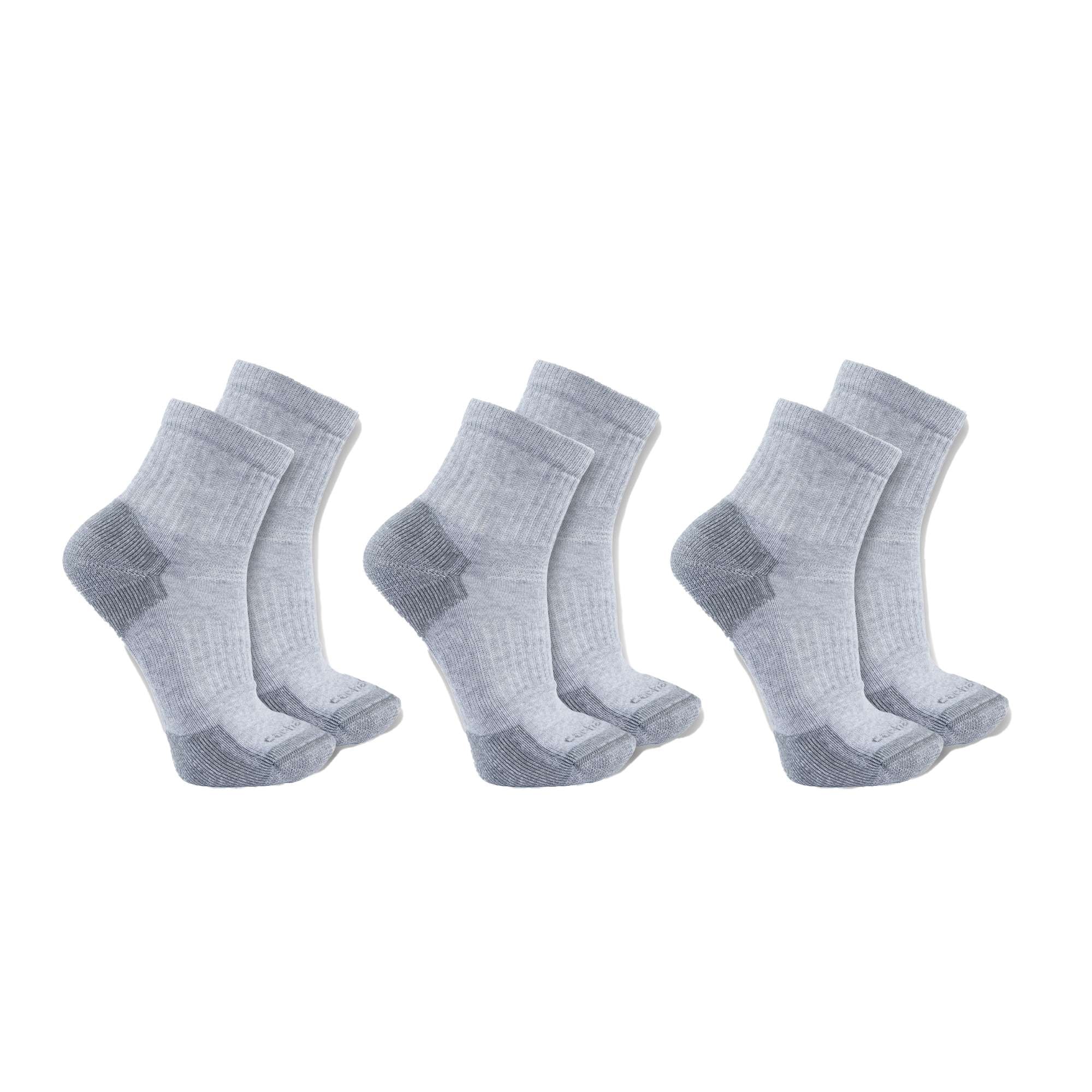 Carhartt Cotton Blend Quarter Strumpor 3-Pack Herr Grey