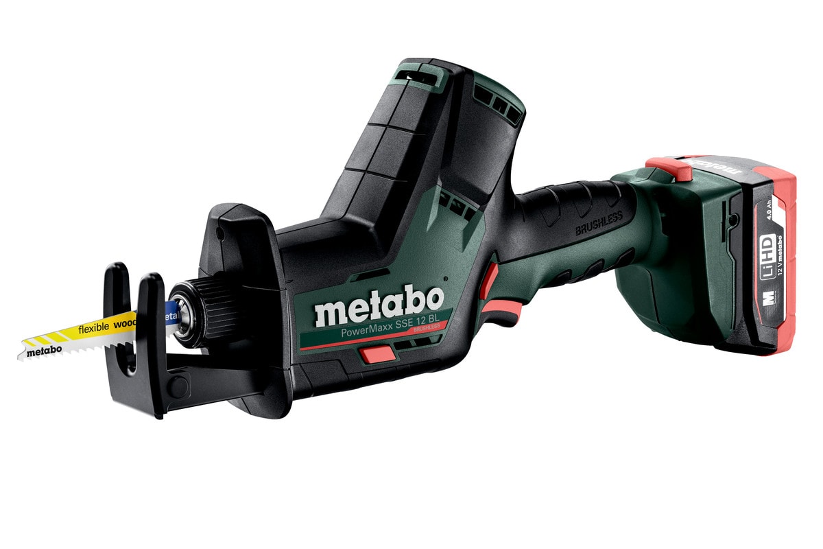 Metabo Tigersåg PowerMaxx SSE 12 BL med 2x4Ah batterier & laddare