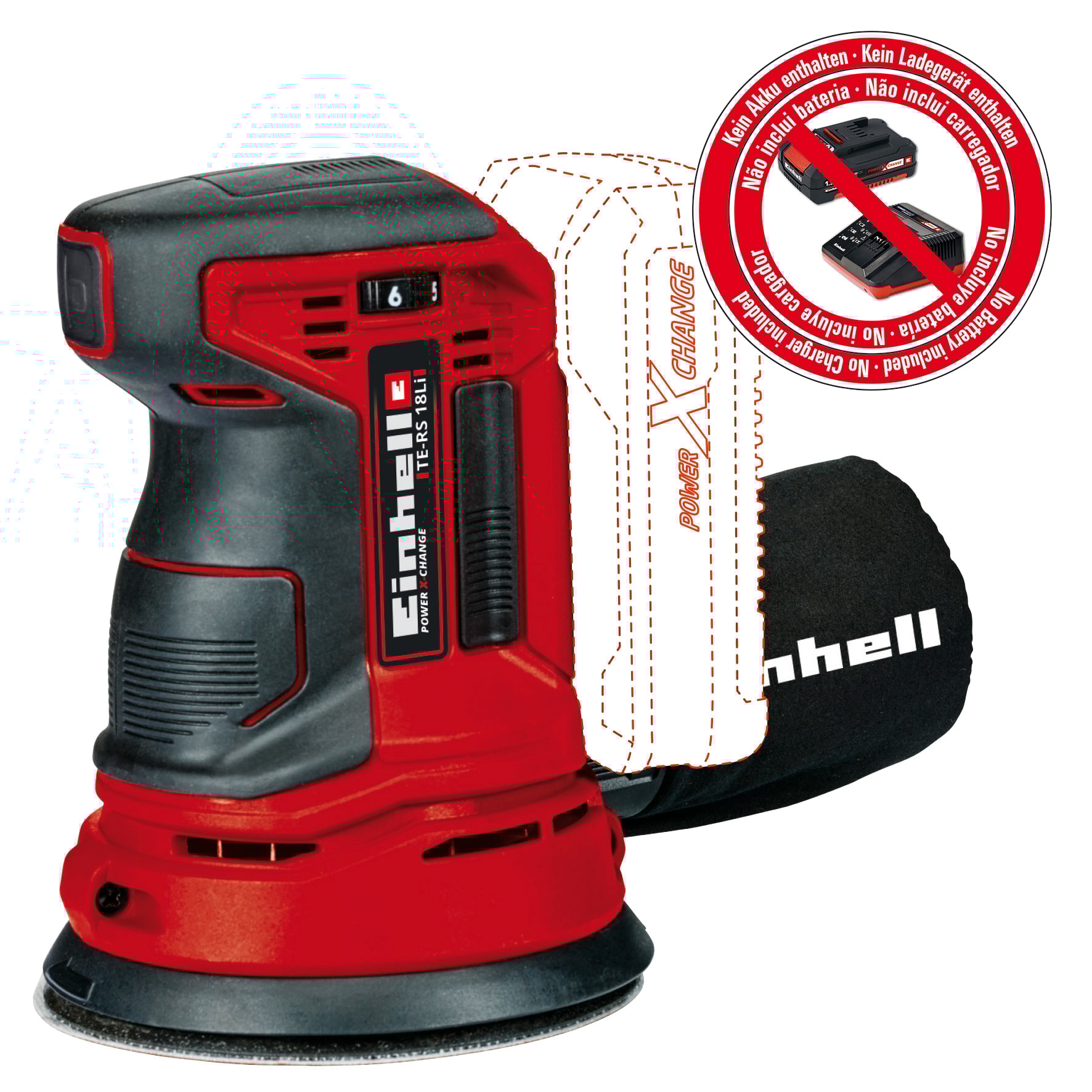 Einhell TE-RS 18 Li-Solo Excenterslip batteri
