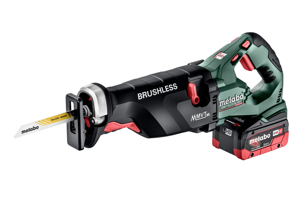 Metabo Tigersåg SSEP 18 LTX BL MVT med 2x8Ah batterier & laddare