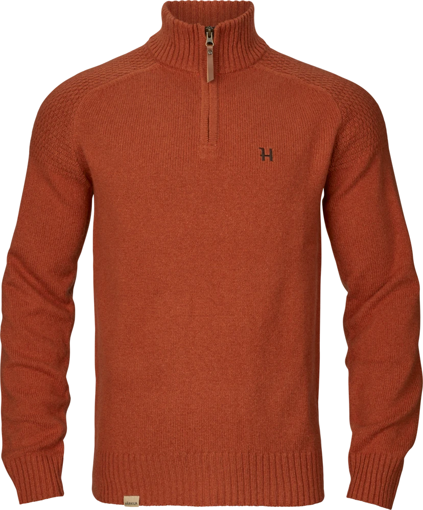 Härkila Vincent Merino Halvglidelås Genser Herre Bombay brown XL