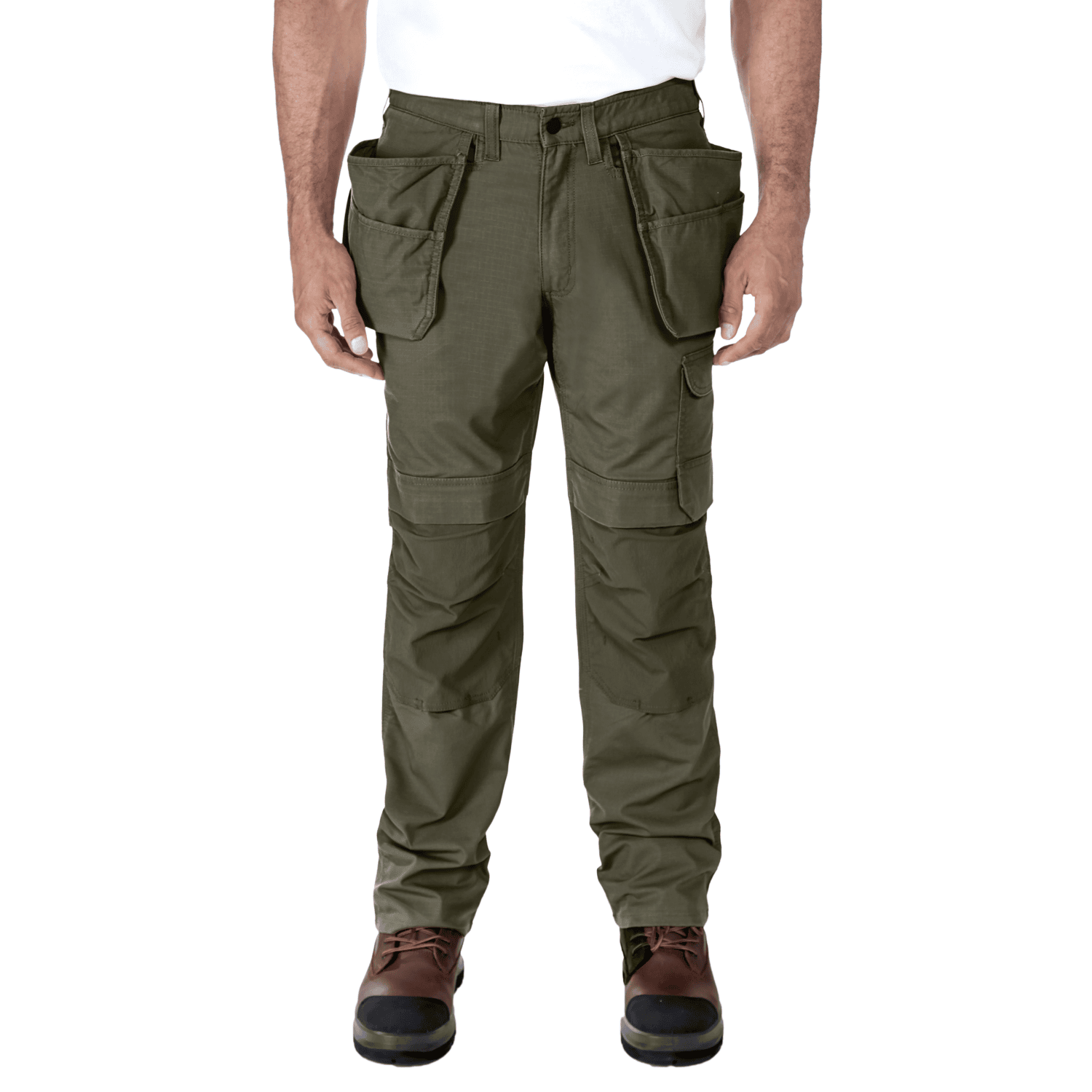 Carhartt Relaxed Straight Steel Rugged Flex™ Ripstop Double-Front Cargo Trousers Men Moss