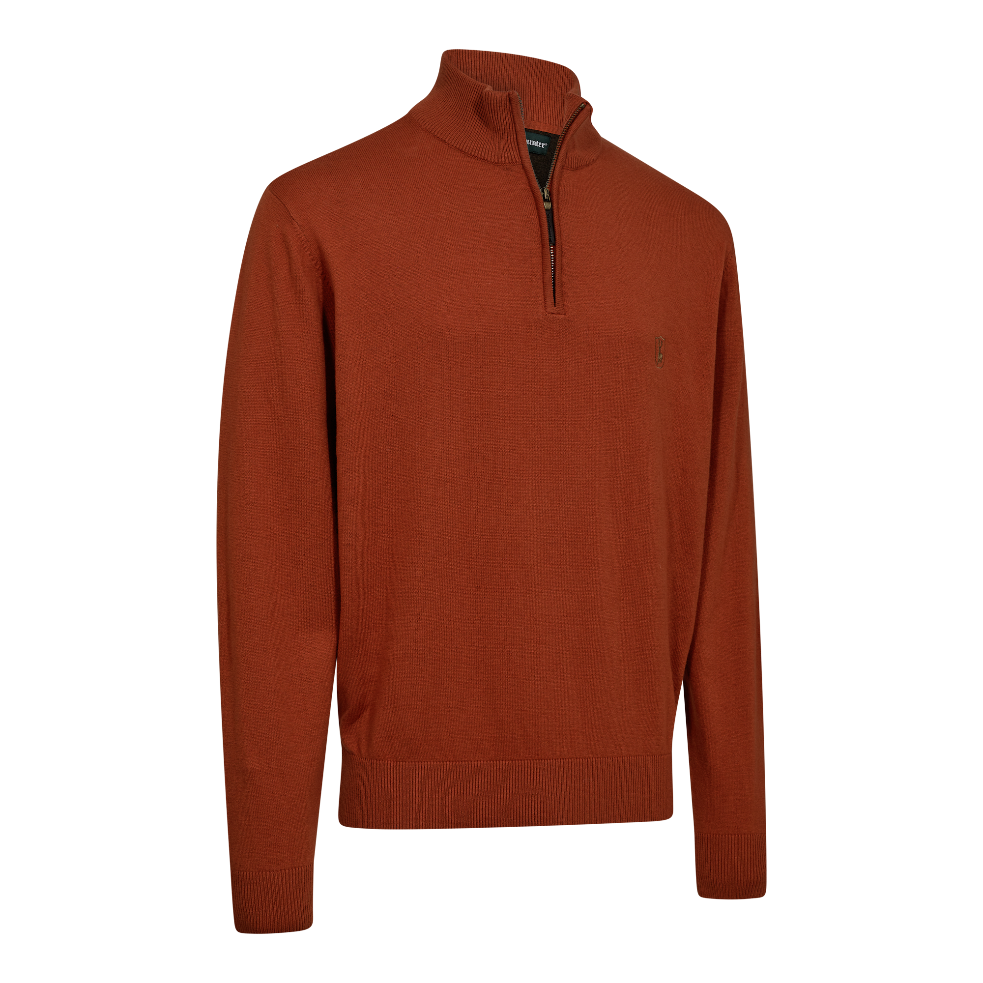 Deerhunter Harrington 1/2-Zip Strickpullover Herren Oak Rust Melange