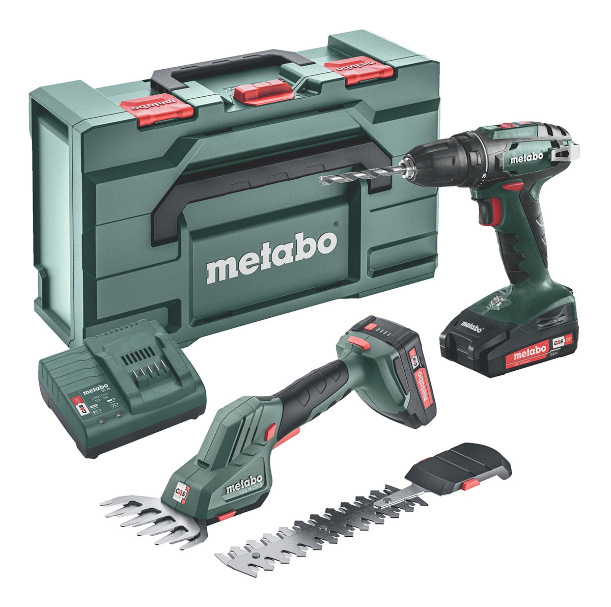 Metabo Työkalupaketti Combo Set 18V BS 18, SGS 18 LTX Q, 2 x Li-Power akut & laturi SC 30