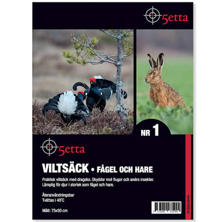 5etta Vildtsæk 1 Hare & Fugl 75x50 cm