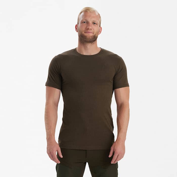 Deerhunter Basis 2-Pack T-skjorte Herre Brown Leaf Melange