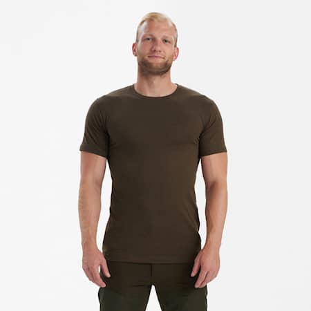Deerhunter Basis 2-pack T-shirt Herr Brown Leaf Melange