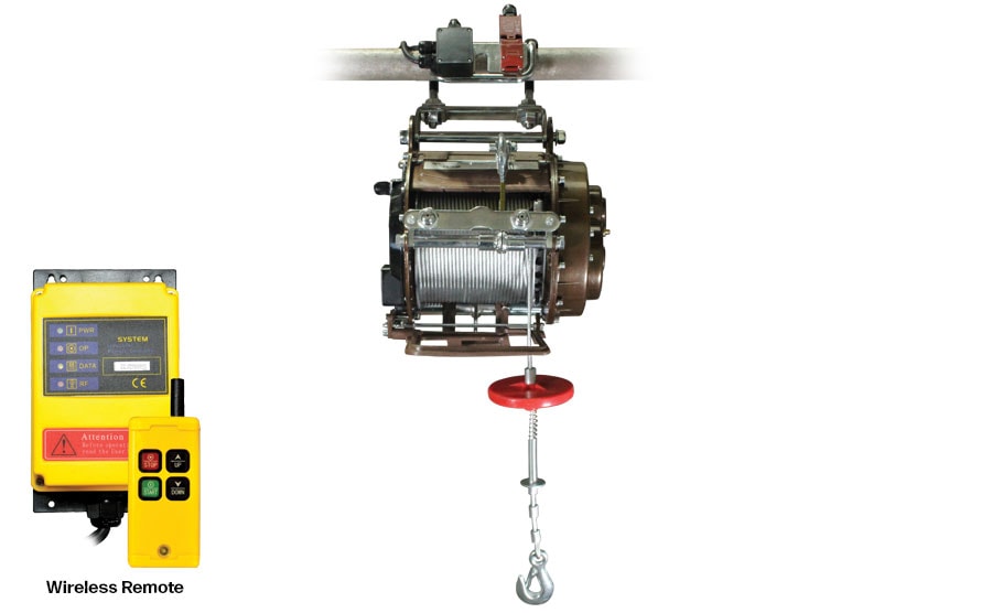 Warrior Winches Byggvinsch 500KG IP65 inkl trådlös fjärrkontroll, 230V