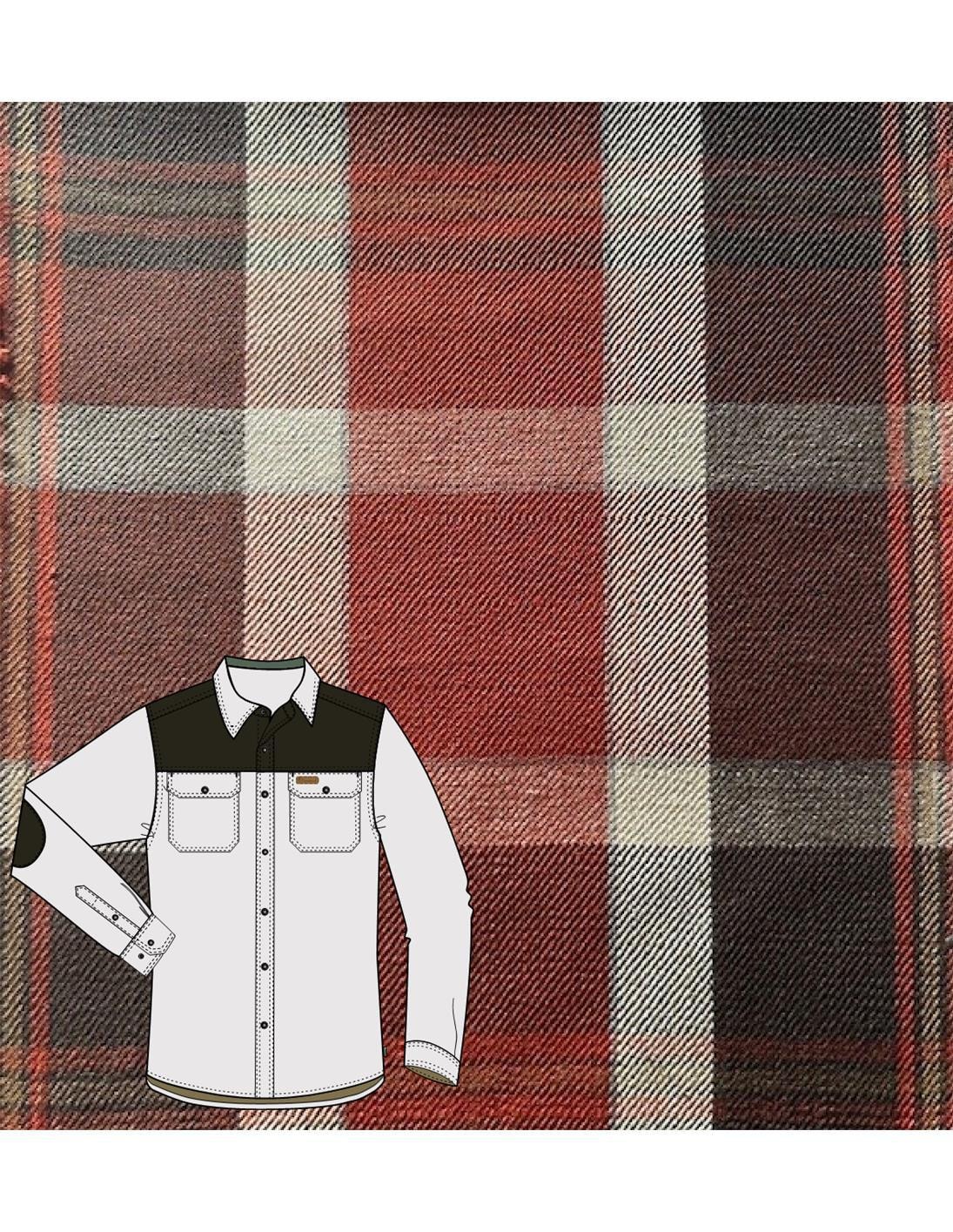 Pinewood Douglas Skjorta Herr Orange Clay/Dark Brown